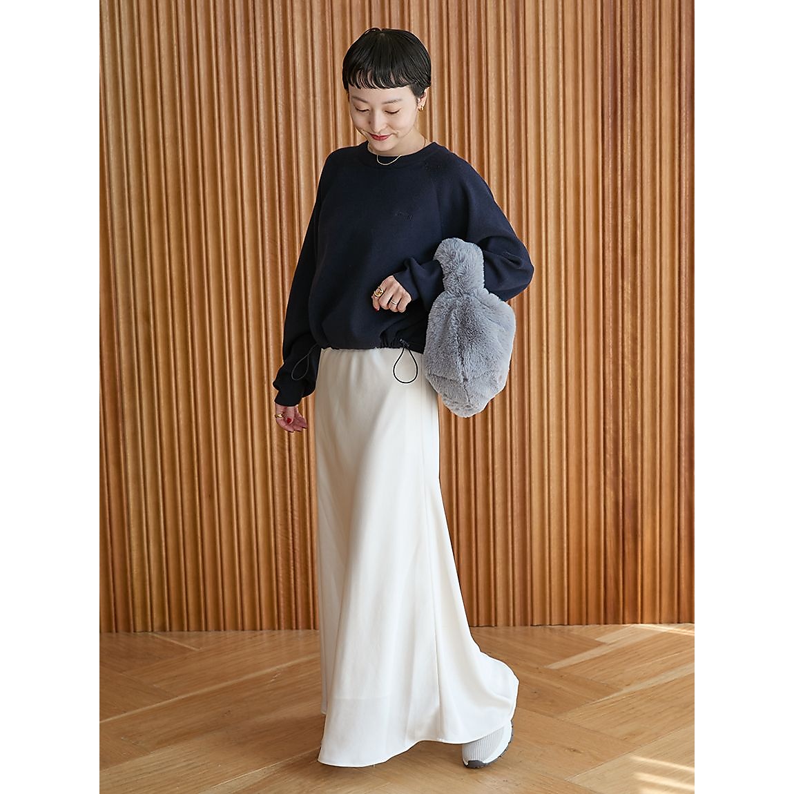 ゴムウエストナロースカート