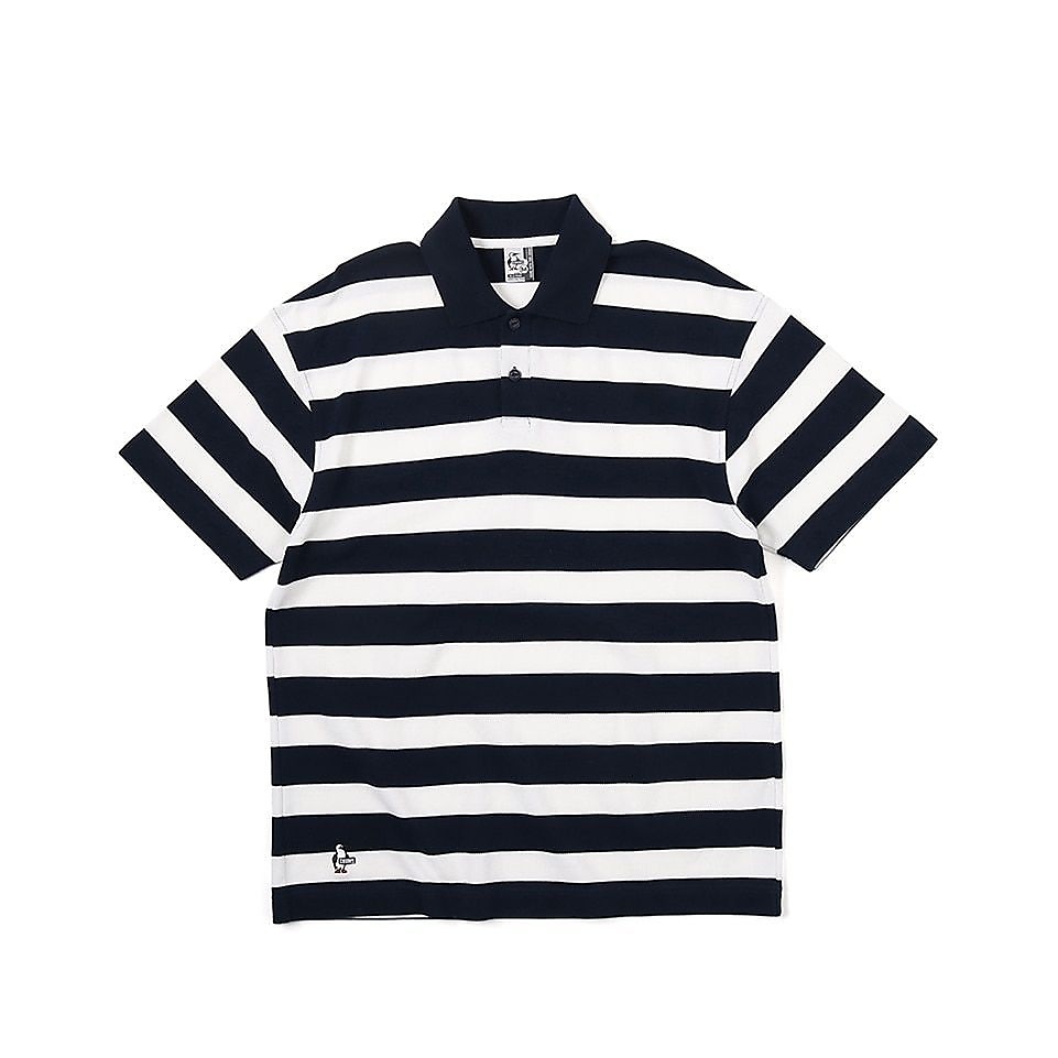 Oversized Booby Border Polo Shirt