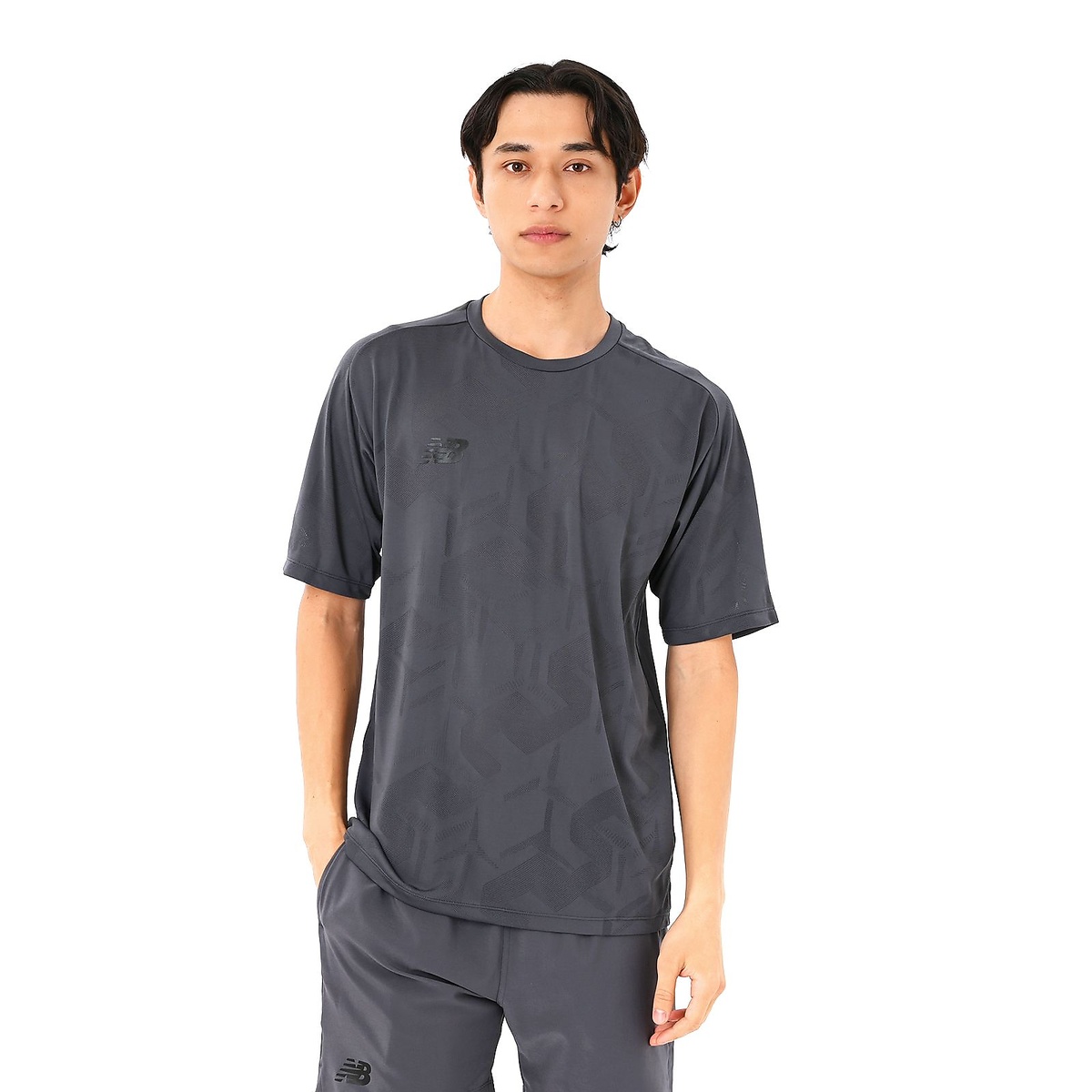 Black Out ジャガードメッシュニットショートスリーブTシャツ