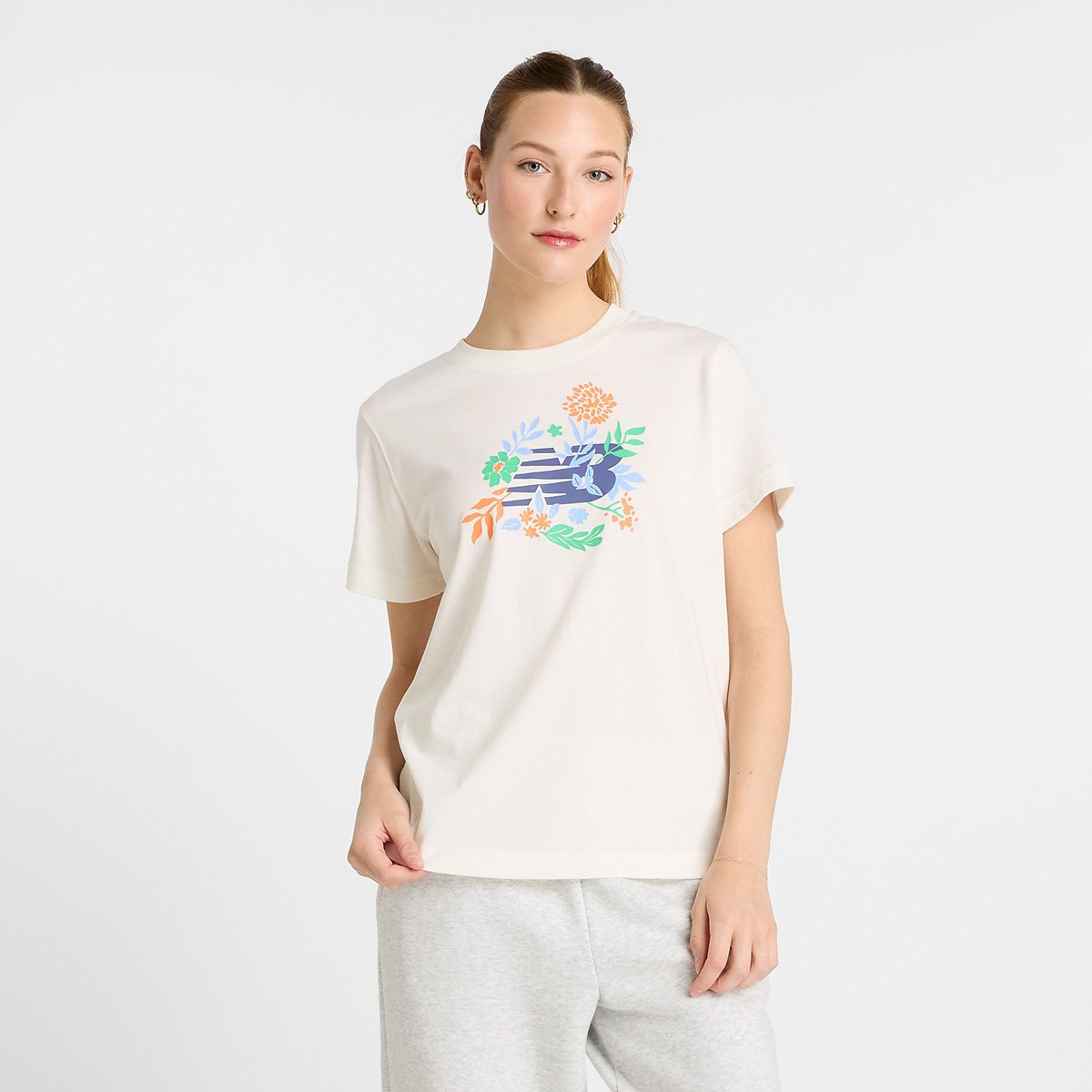 フラワー グラフィックショートスリーブTシャツ