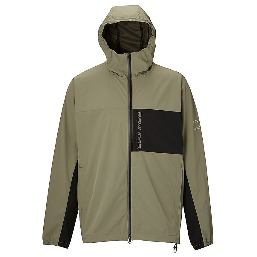 BLACK LABEL(ブラックレーベル)フルジップウインドジャケット-ダスティーグリーン