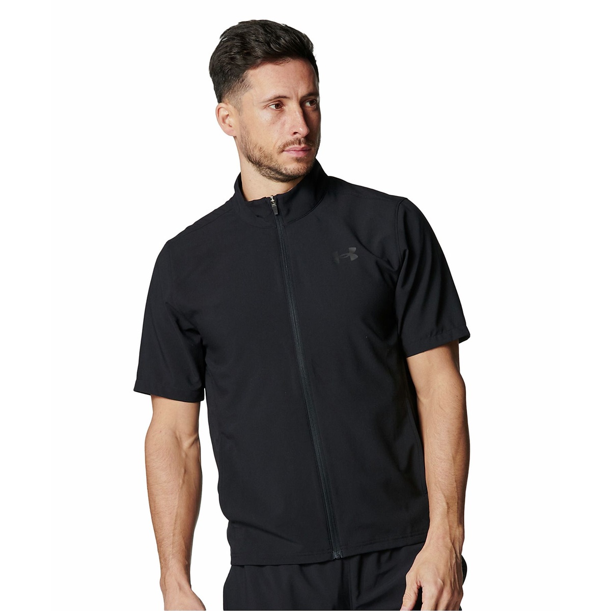 UA FRESH WOVEN FULL ZIP SHORT SLEEVE T-SHIRT