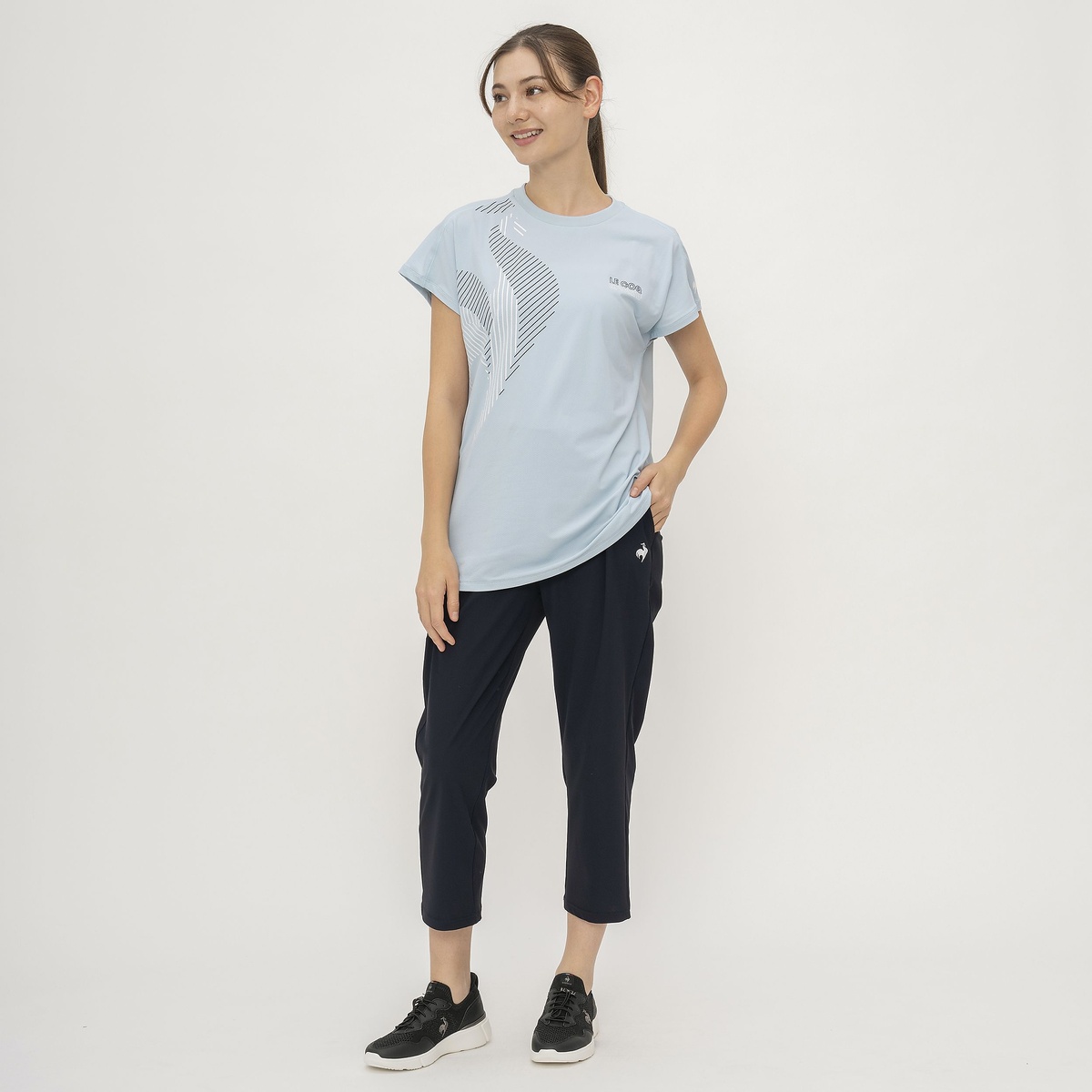 接触冷感フレンチスリーブシャツ