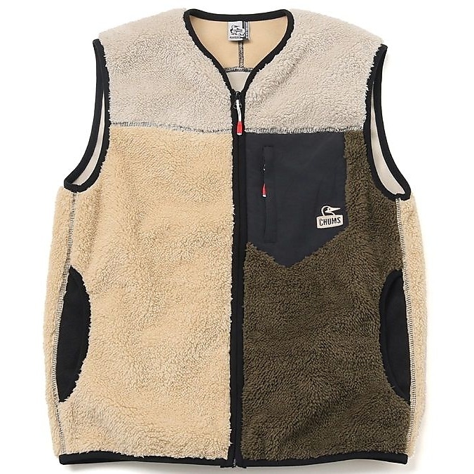CHUMSチャムス - Bonding Fleece No Collar Vest CH14-1433-C104/メガ