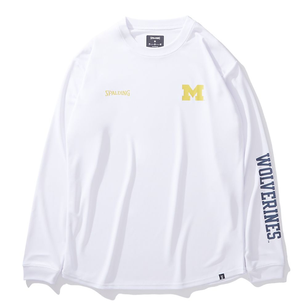 ロングスリーブTシャツ ミシガン M ロゴ ロウンドヘム