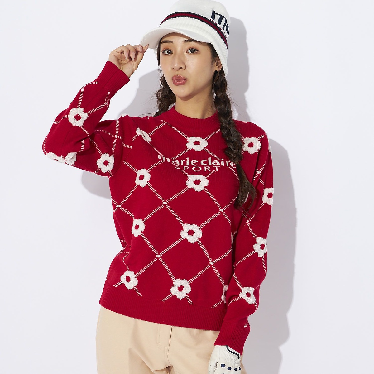 マリ.クレール クルーネックセーター