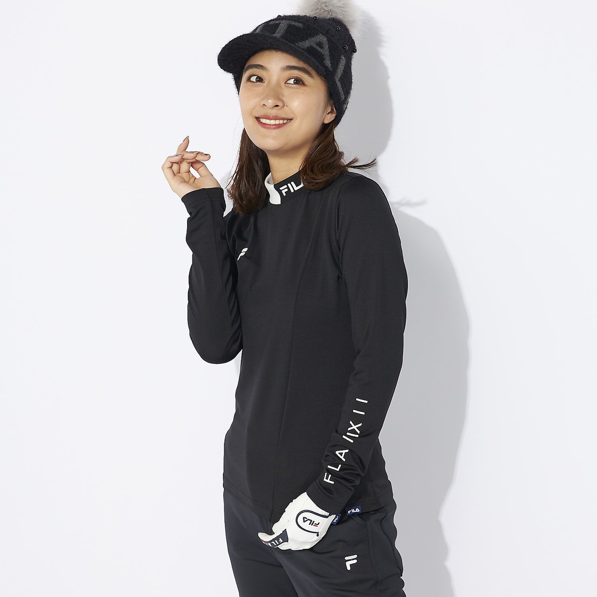 FILA GOLF 長袖モックネックシャツ