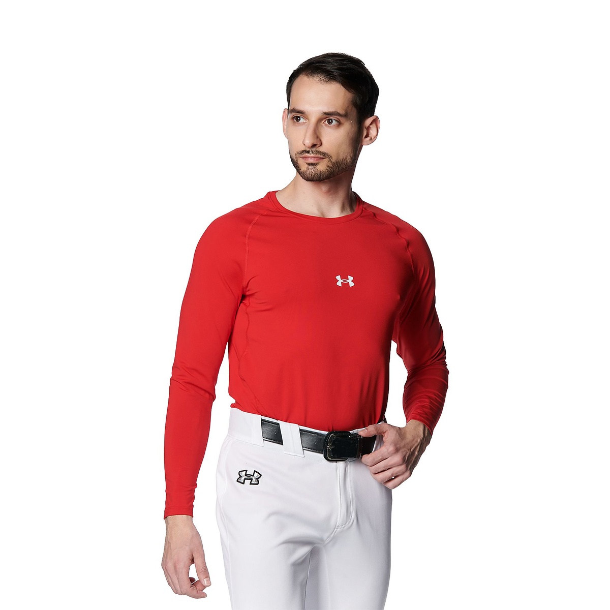UA HEATGEAR COMFORT FITTED LONG SLEEVE CREW NECK SHIRT