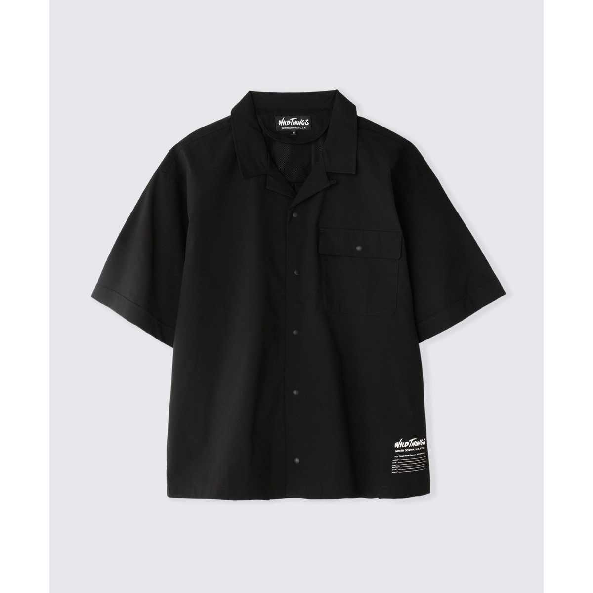 OPEN COLLAR POCKET SHIRT