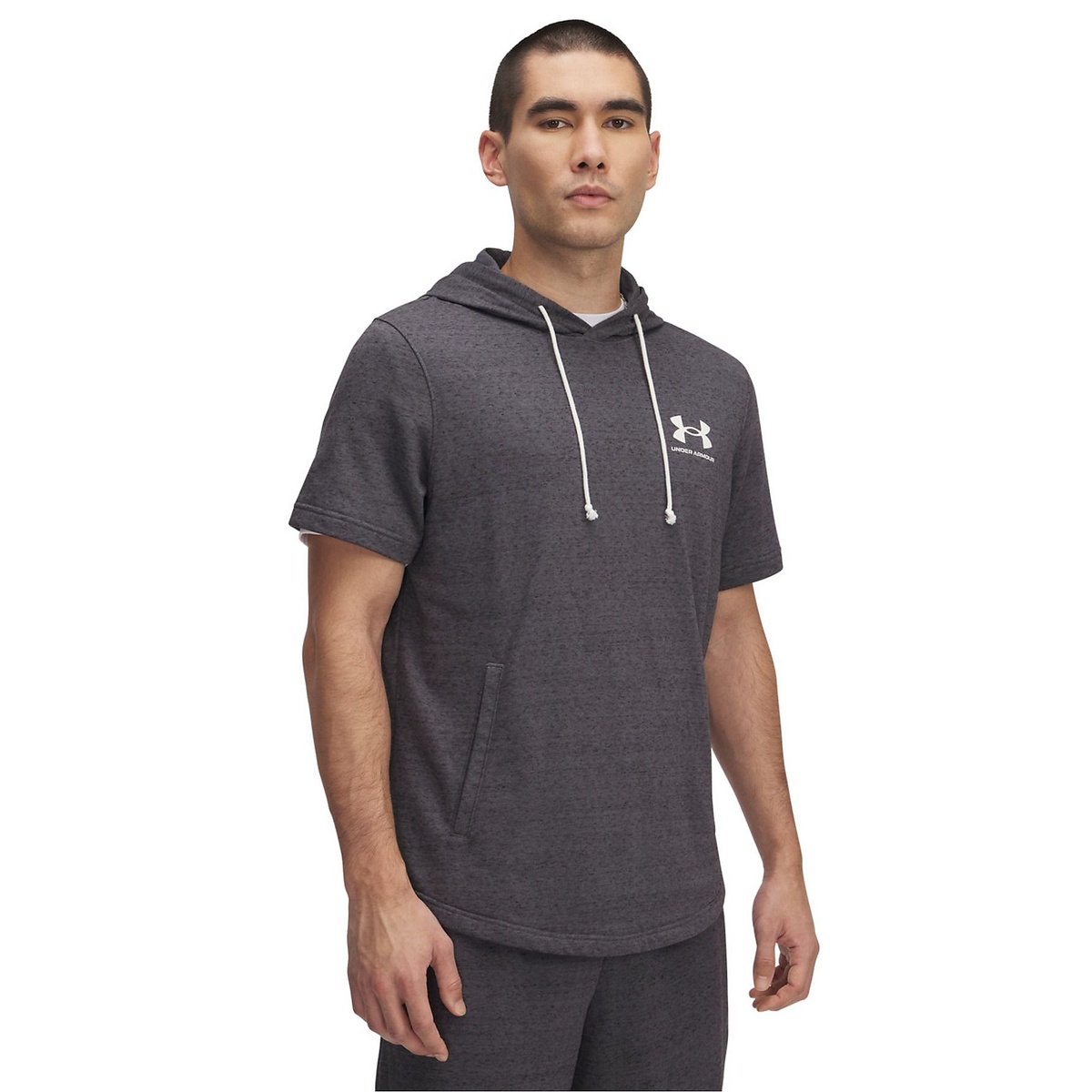 UA RIVAL TERRY LEFT CHEST SHORT SLEEVE HOODIE