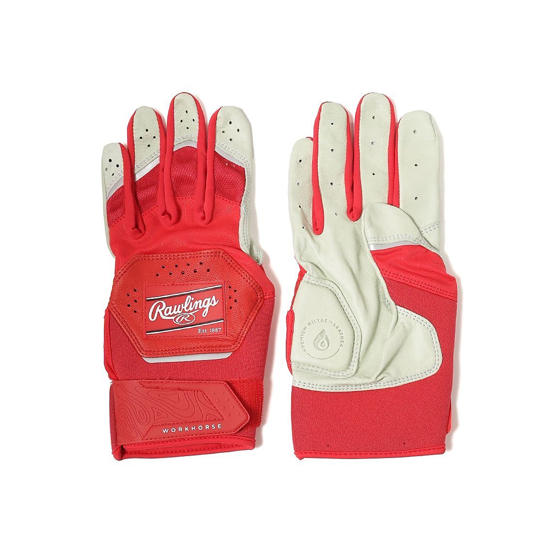 両手用 Workhorse バッティンググローブ - レッド