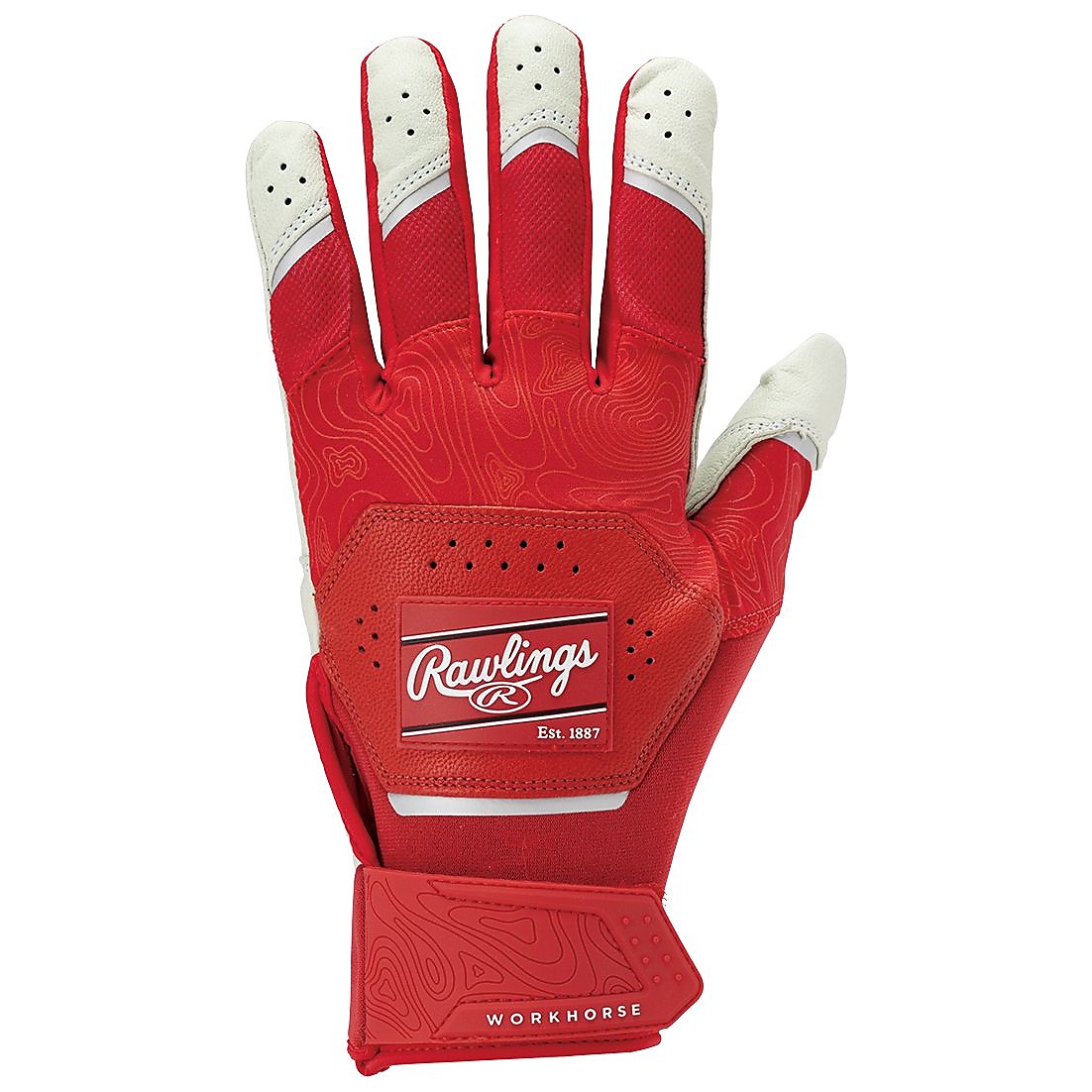 両手用 Workhorse バッティンググローブ - レッド