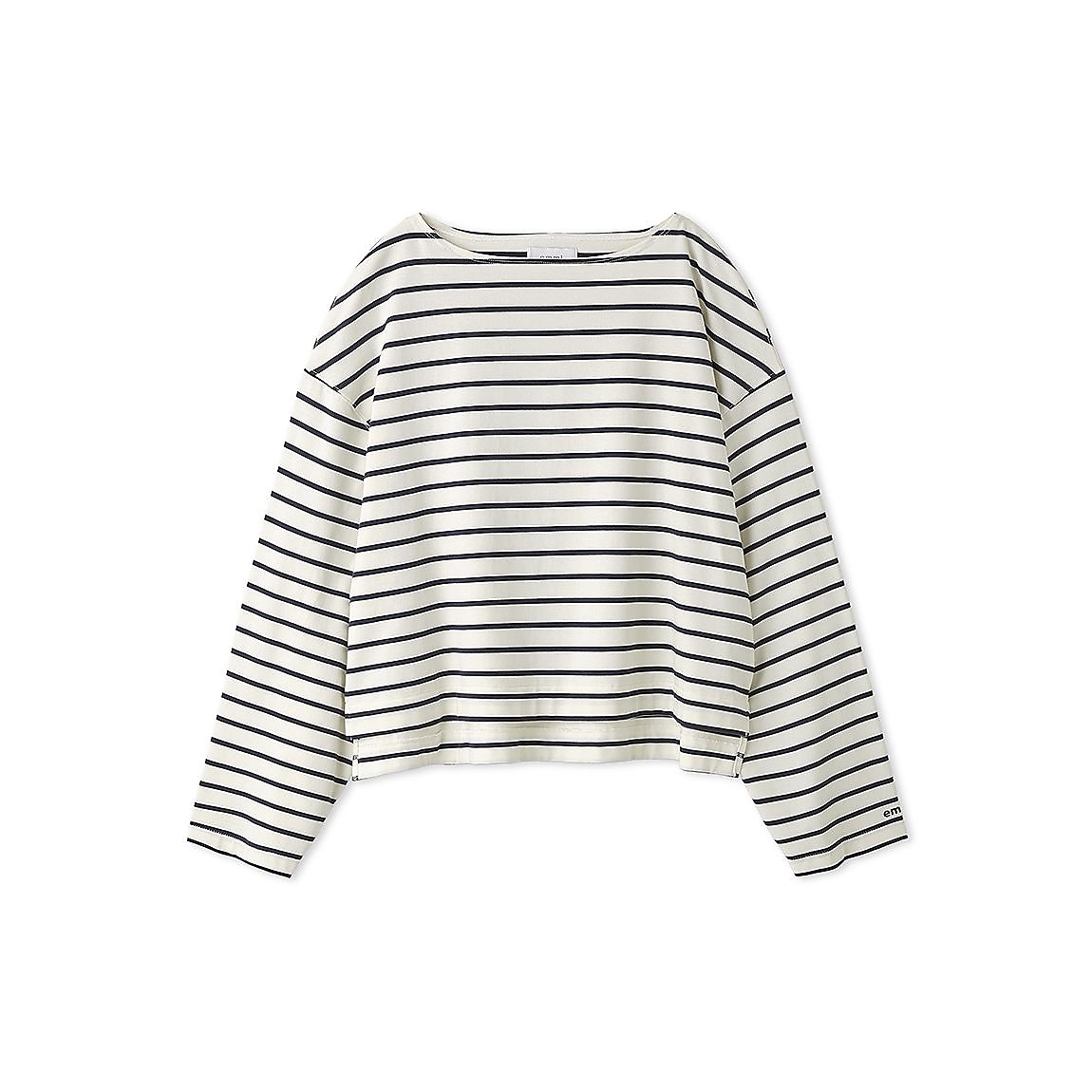 オーガニックコットンボーダーロングスリーブTシャツ