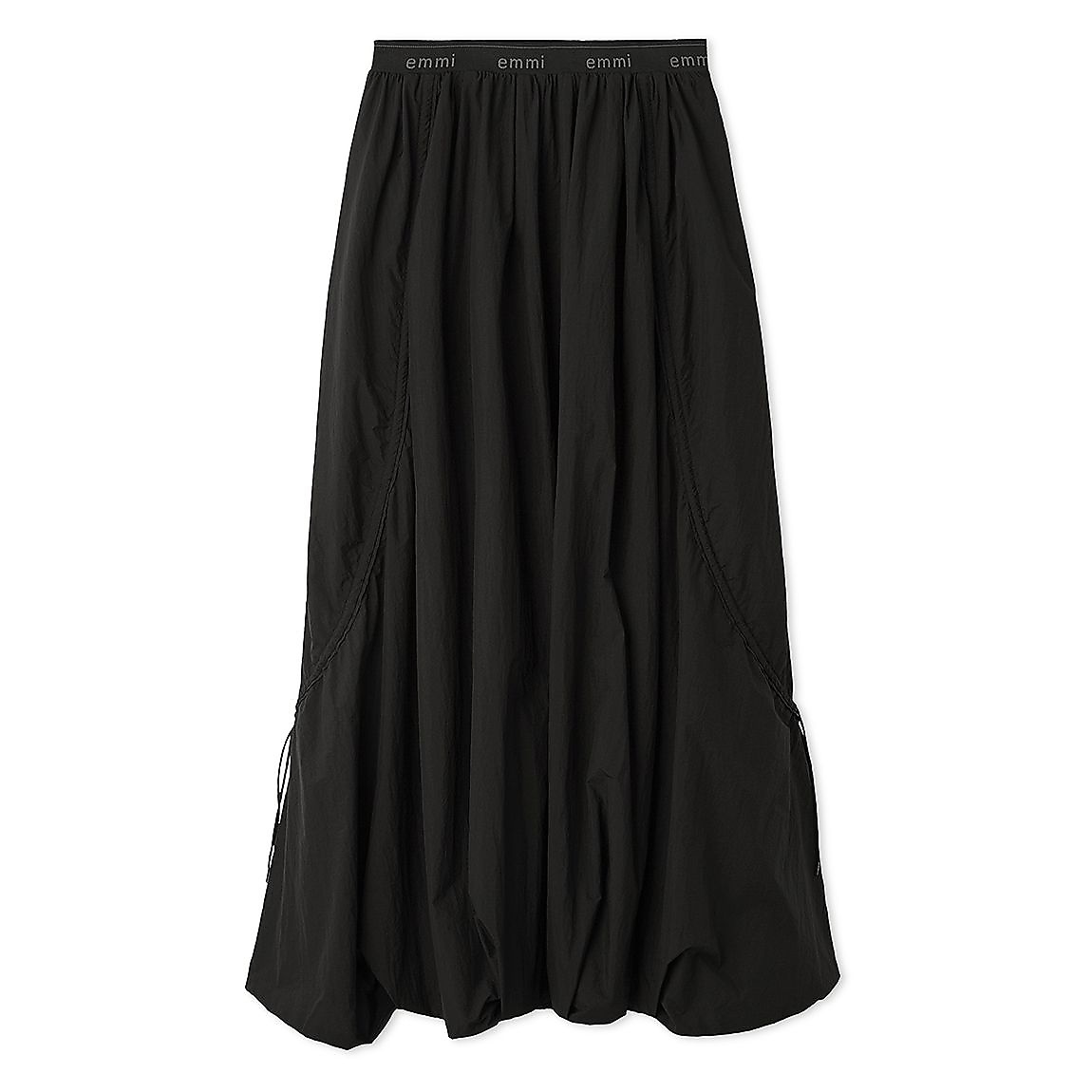 撥水 emmiロゴジャガードゴムドロストスカート