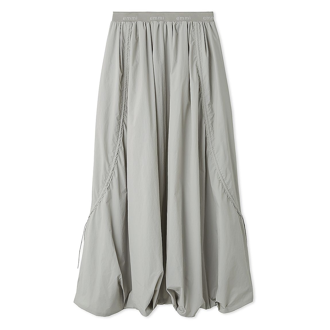 撥水 emmiロゴジャガードゴムドロストスカート