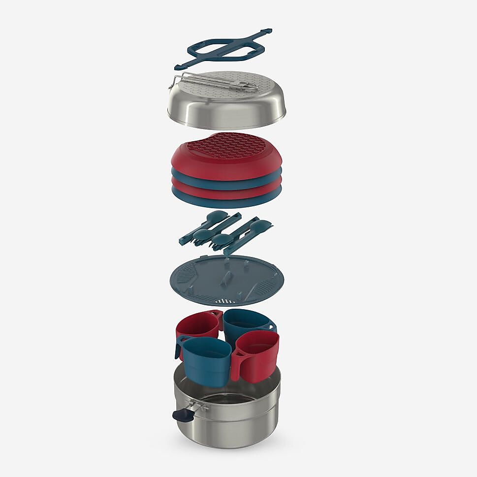 QUECHUAケシュア - ノンスティッククッカーセット4人用 8492729/メガ