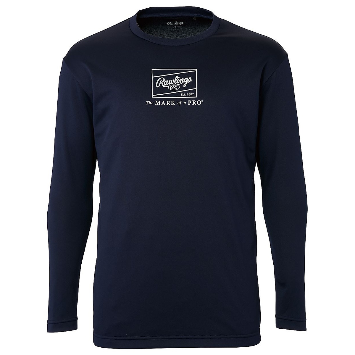 長袖ロゴプリントTシャツ - ネイビー