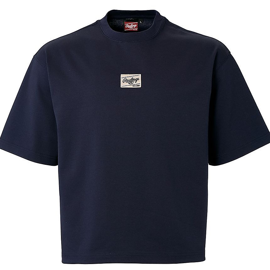 パッチロゴ半袖Tシャツ - ネイビー