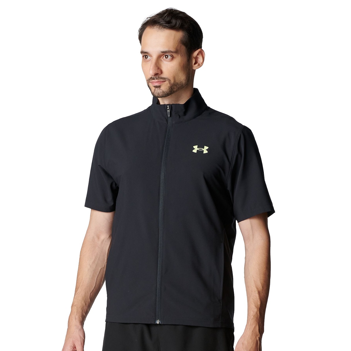 UA FRESH WOVEN FULL ZIP SHORT SLEEVE T-SHIRT