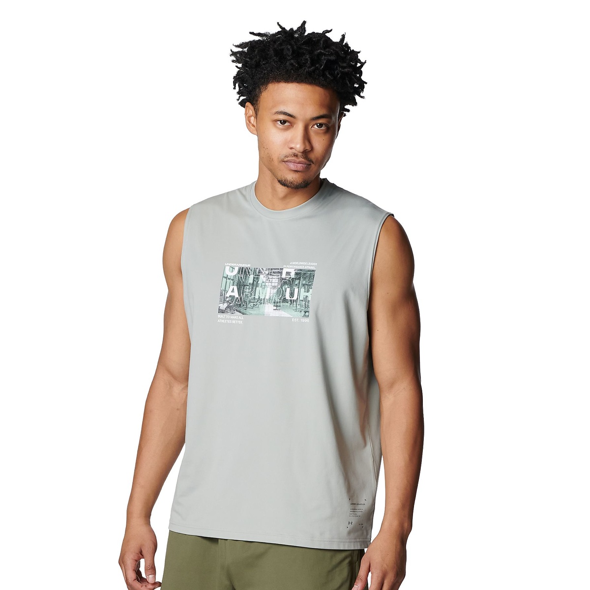 UA MOTIVATE GRAPHIC SLEEVELESS SHIRT