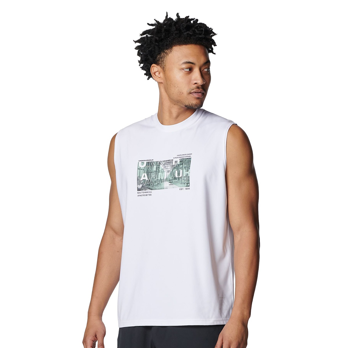 UA MOTIVATE GRAPHIC SLEEVELESS SHIRT