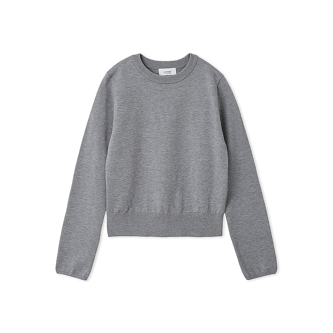 emmiロゴクルーネックニット