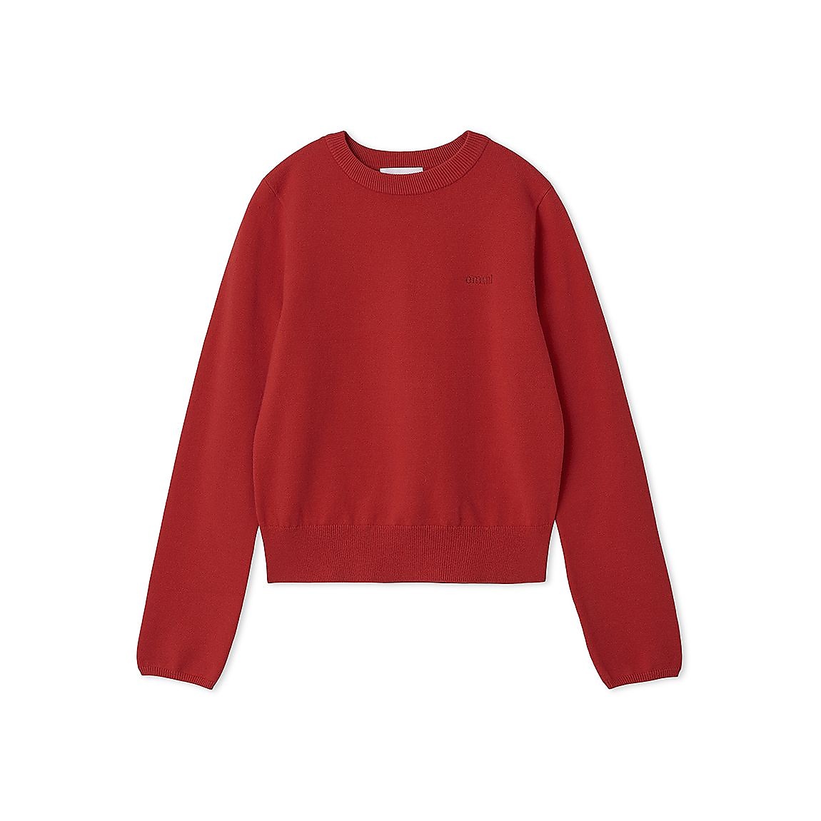 emmiロゴクルーネックニット