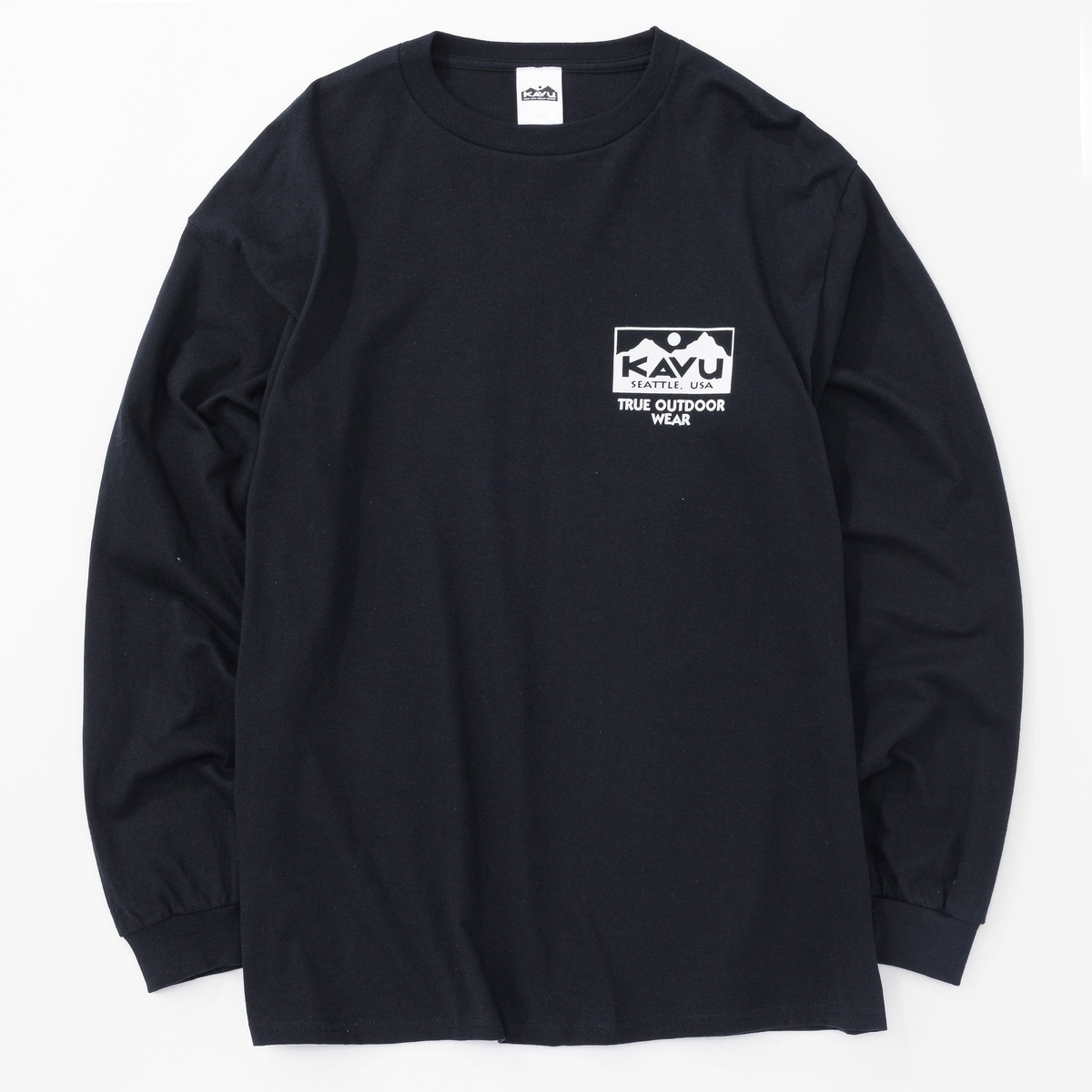 KAVU　LS　トゥルーロゴTee　Blk/Wht　L