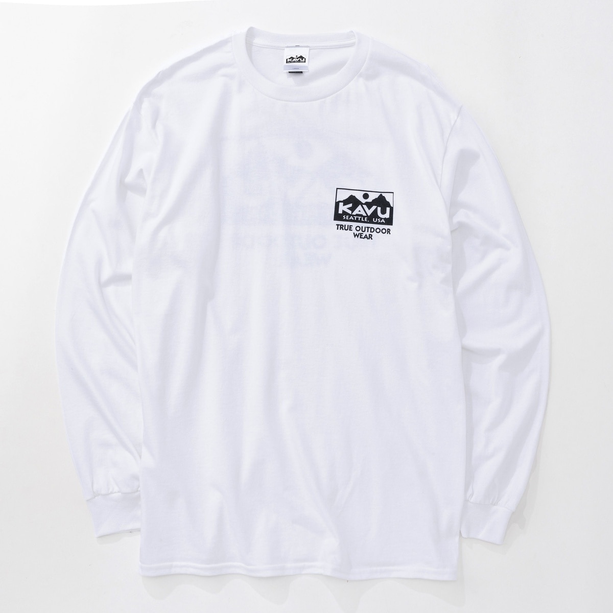 KAVU　LS　トゥルーロゴTee　Wht　/　Blk　M