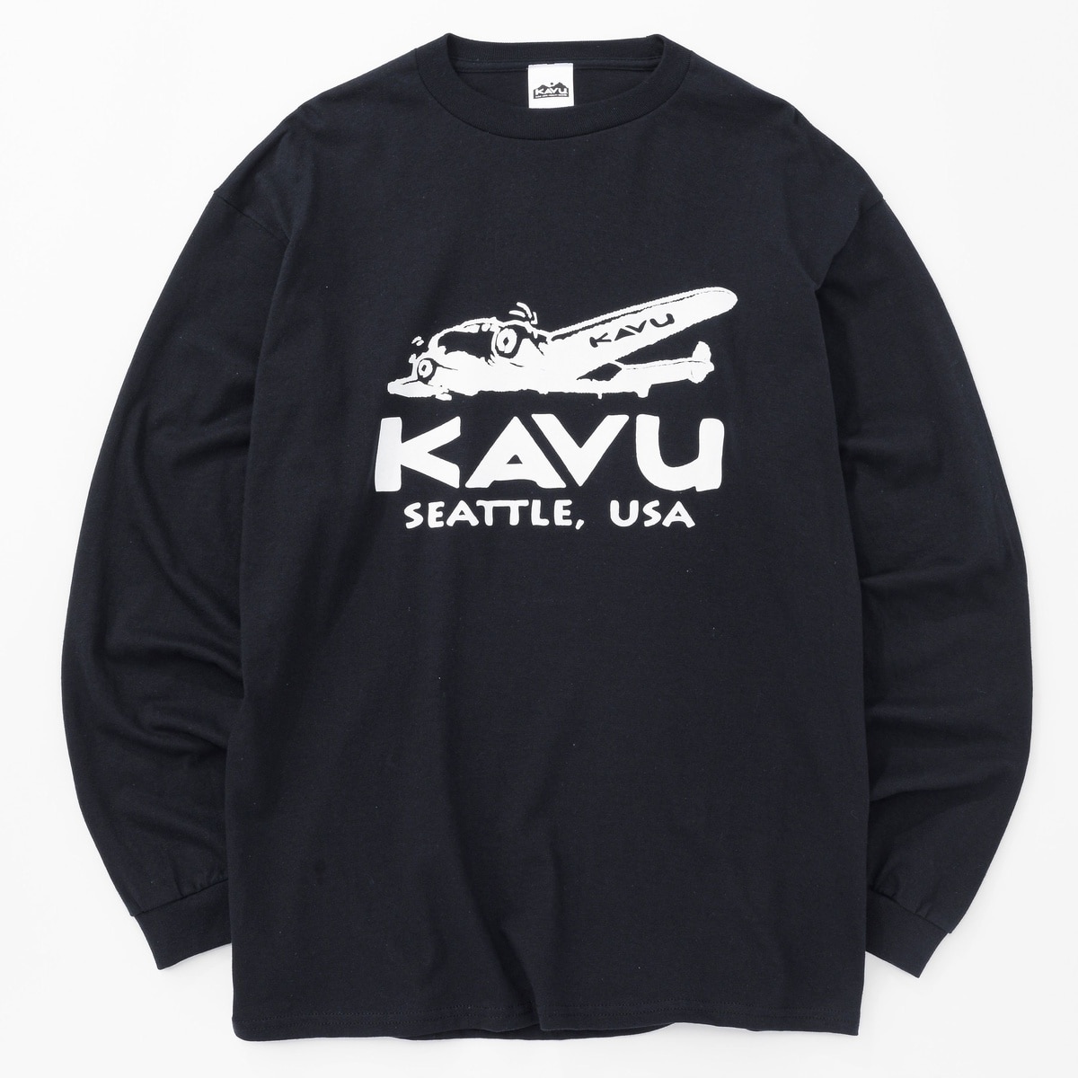 KAVU　LS　プレーンTee　Black　M