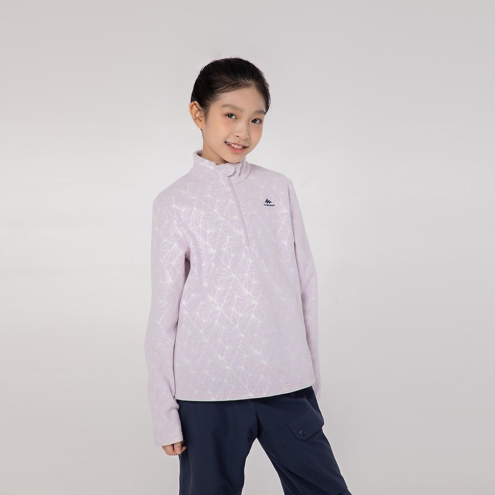 QUECHUAキッズフリース ハーフジップMH100 PNK