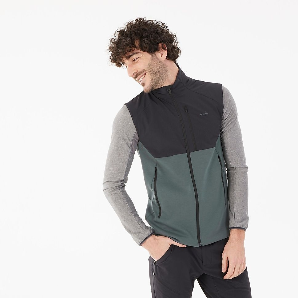 QUECHUAメンズフリースベストMH500 GRN