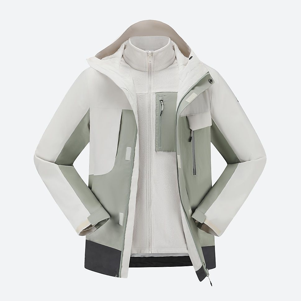 QUECHUAメンズジャケットウォーム3WAY NH500 BEG