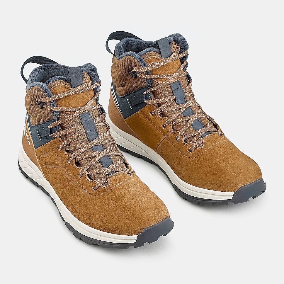 QUECHUAキッズシューズウォーム 防水 レザーSH500 BRN