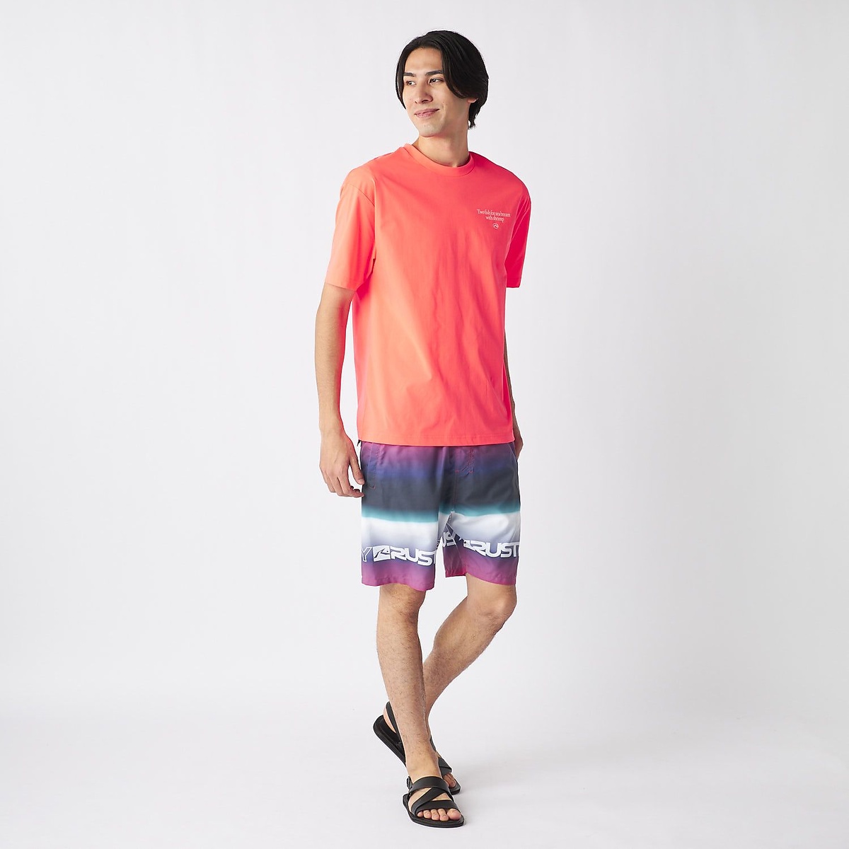 メンズRUSTYハンソデUVTシャツ