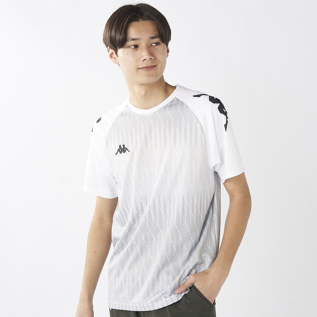 Kappa Jr 半袖シャドー柄シャツ