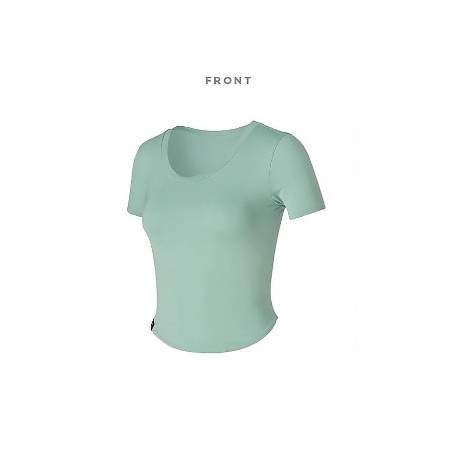 XELLA LIGHT ラウンドネック クロップド丈 半袖