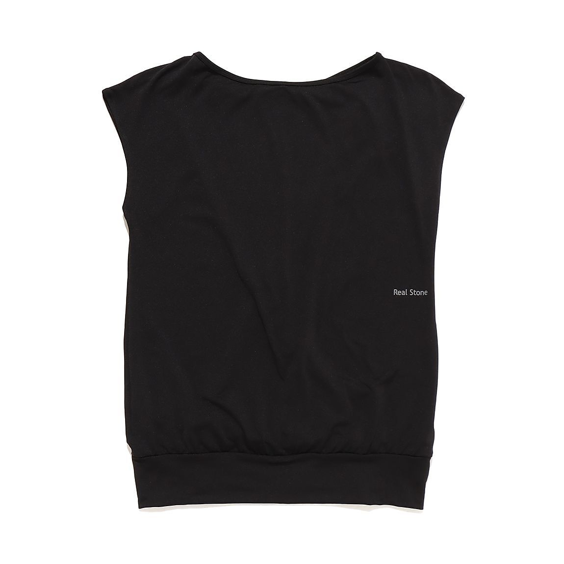 Real Stone フレンチスリーブトップ BLK