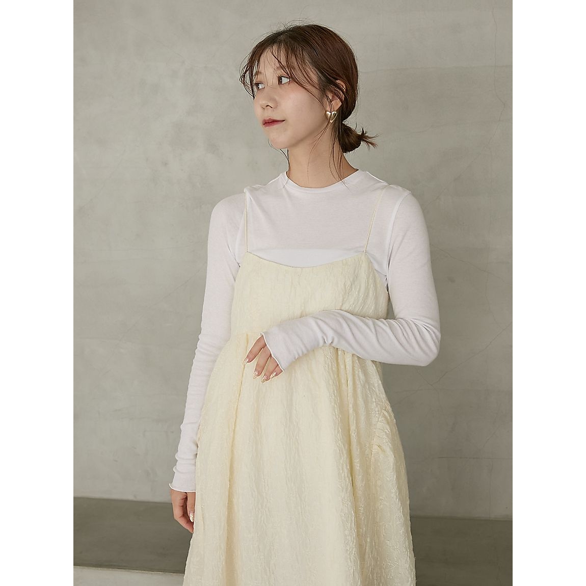 カットセットフラワージャガードワンピース