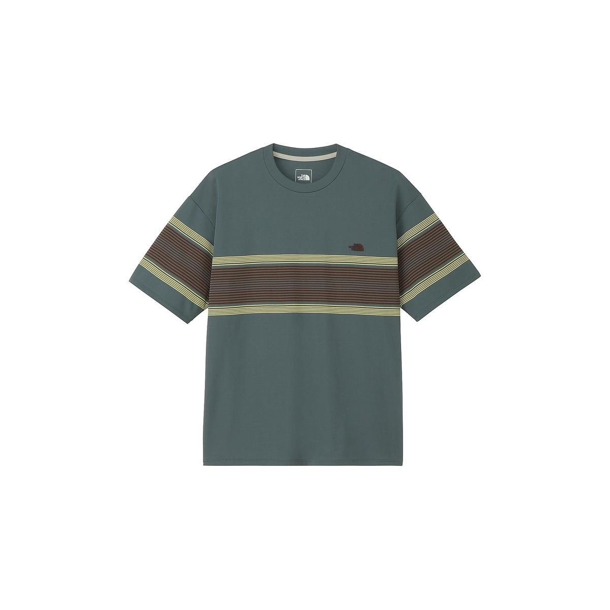 S/S F RUN PN BD CR (ショートスリーブフリーランパネルボーダークルー)