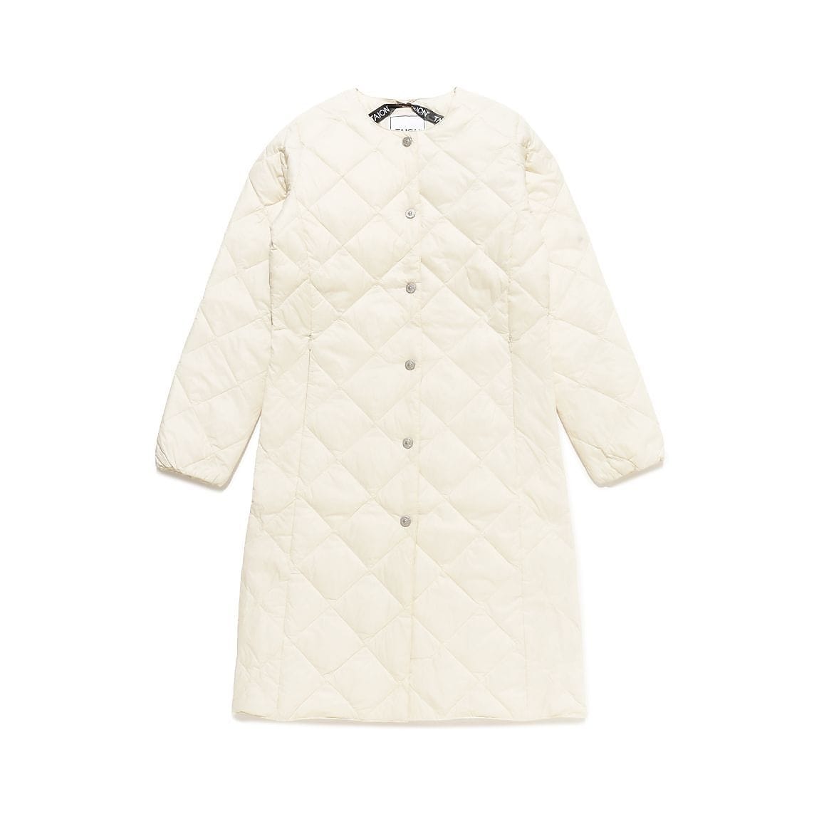 SINGLE SNAP BUTTON CREW NECK LONG DOWN COAT