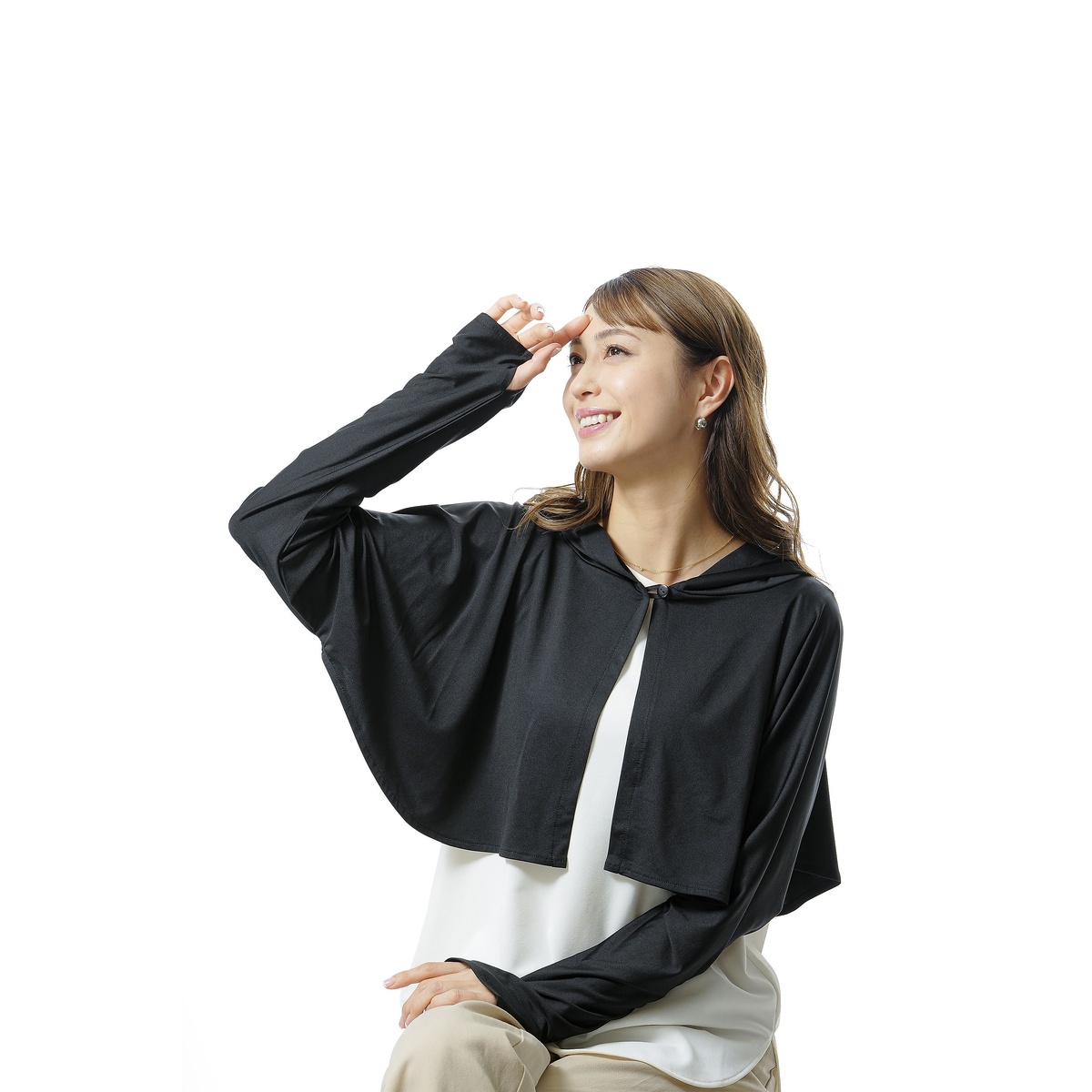 UV＆クールフード付きボレロ