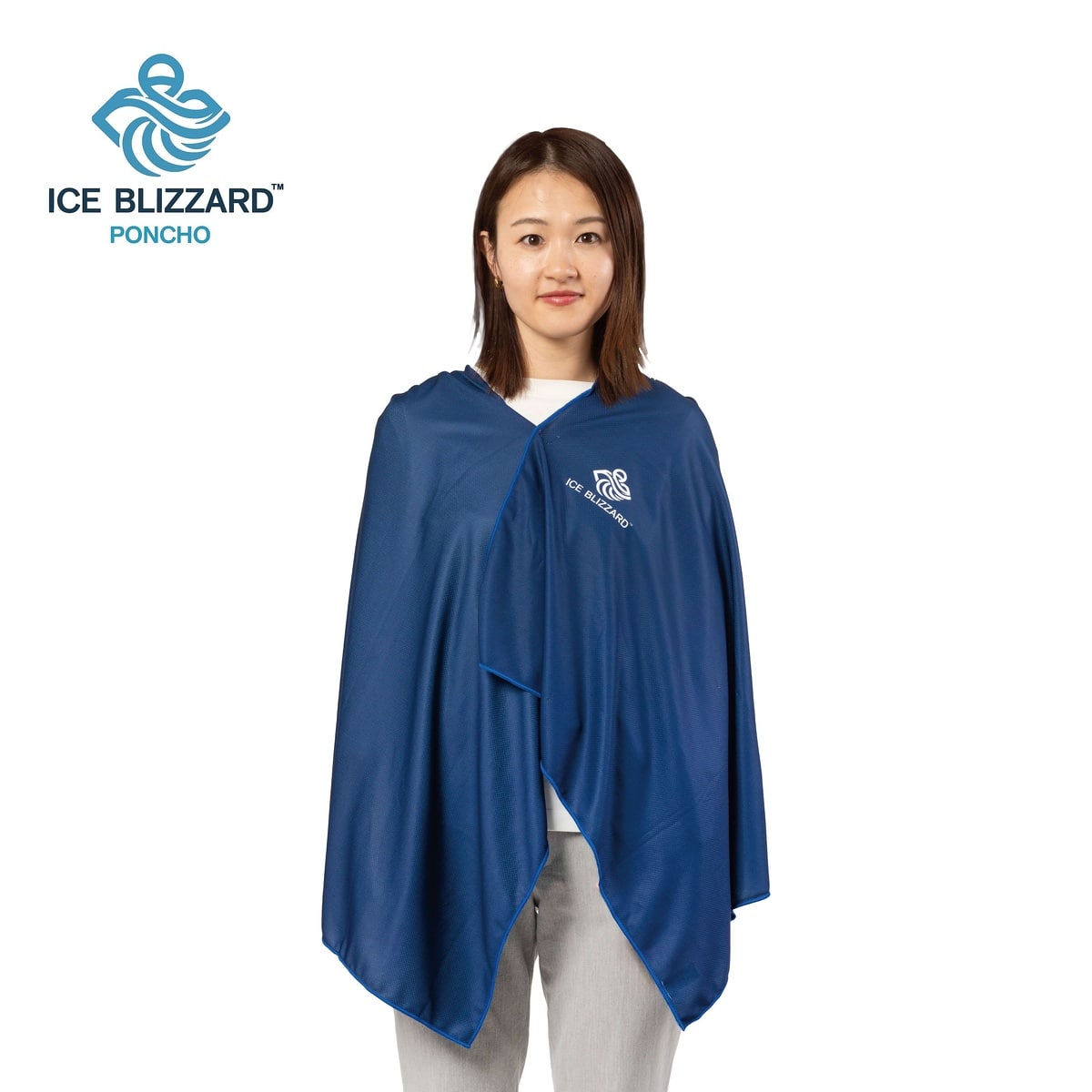 ICE BRIZZARD ポンチョ　ネイビーブルー