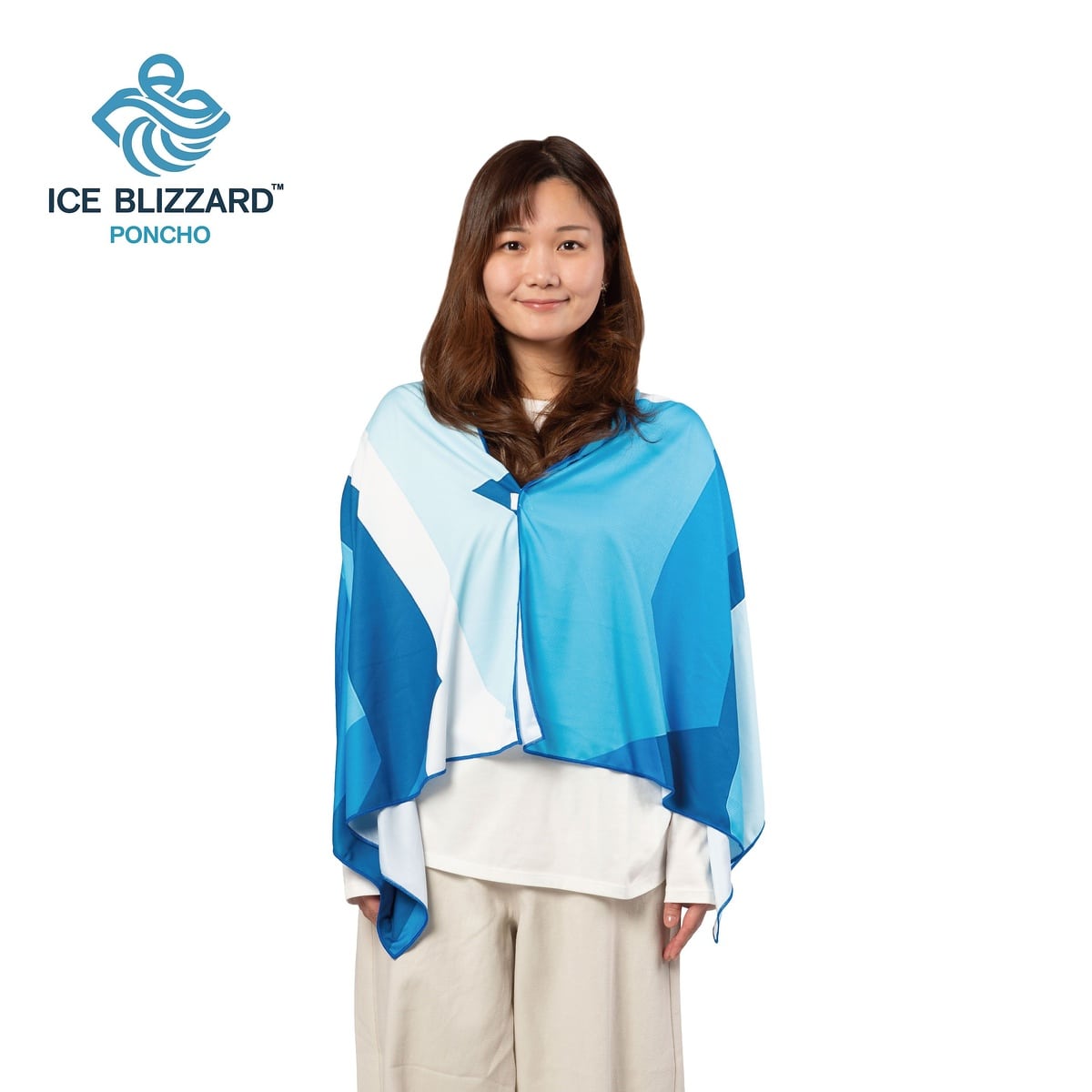 ICE BRIZZARD ポンチョ　クリスタルブルー
