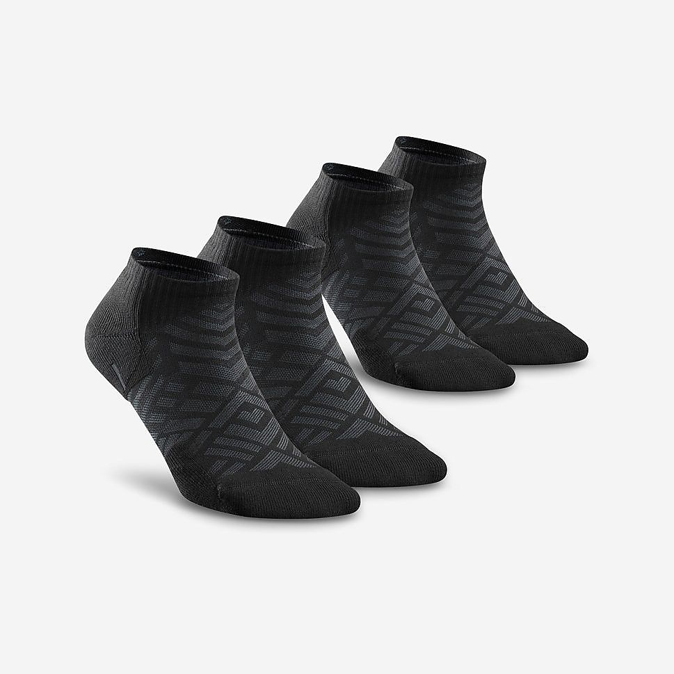 Decathlon 2足組ローカット丈ソックス HIKE 100 BLK