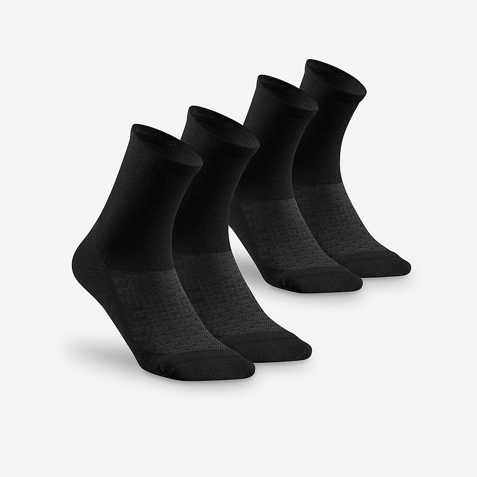 Decathlon 2足組ロークルー丈ソックス HIKE 100 BLK
