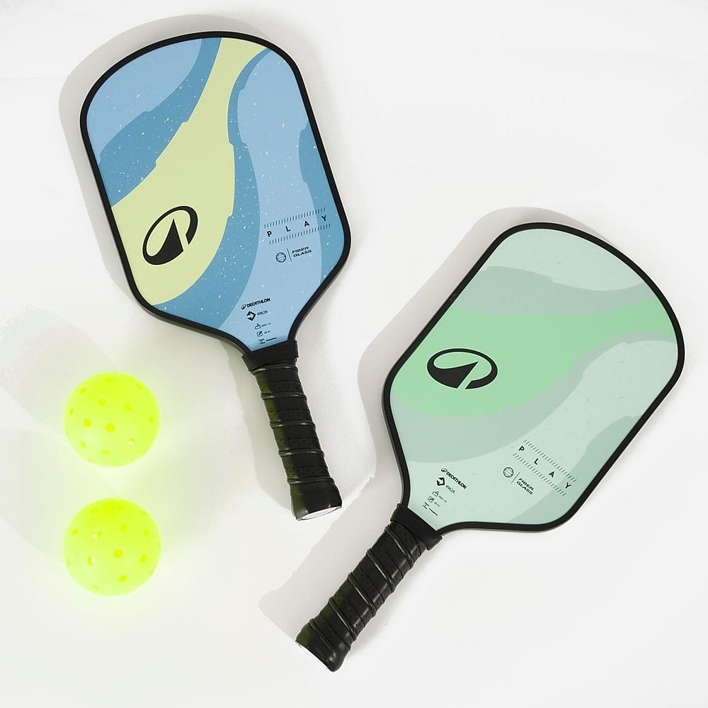 Decathlon ピックルボール初心者セット Play ラケット2本、ボール2個、ケース付き BLU GRN