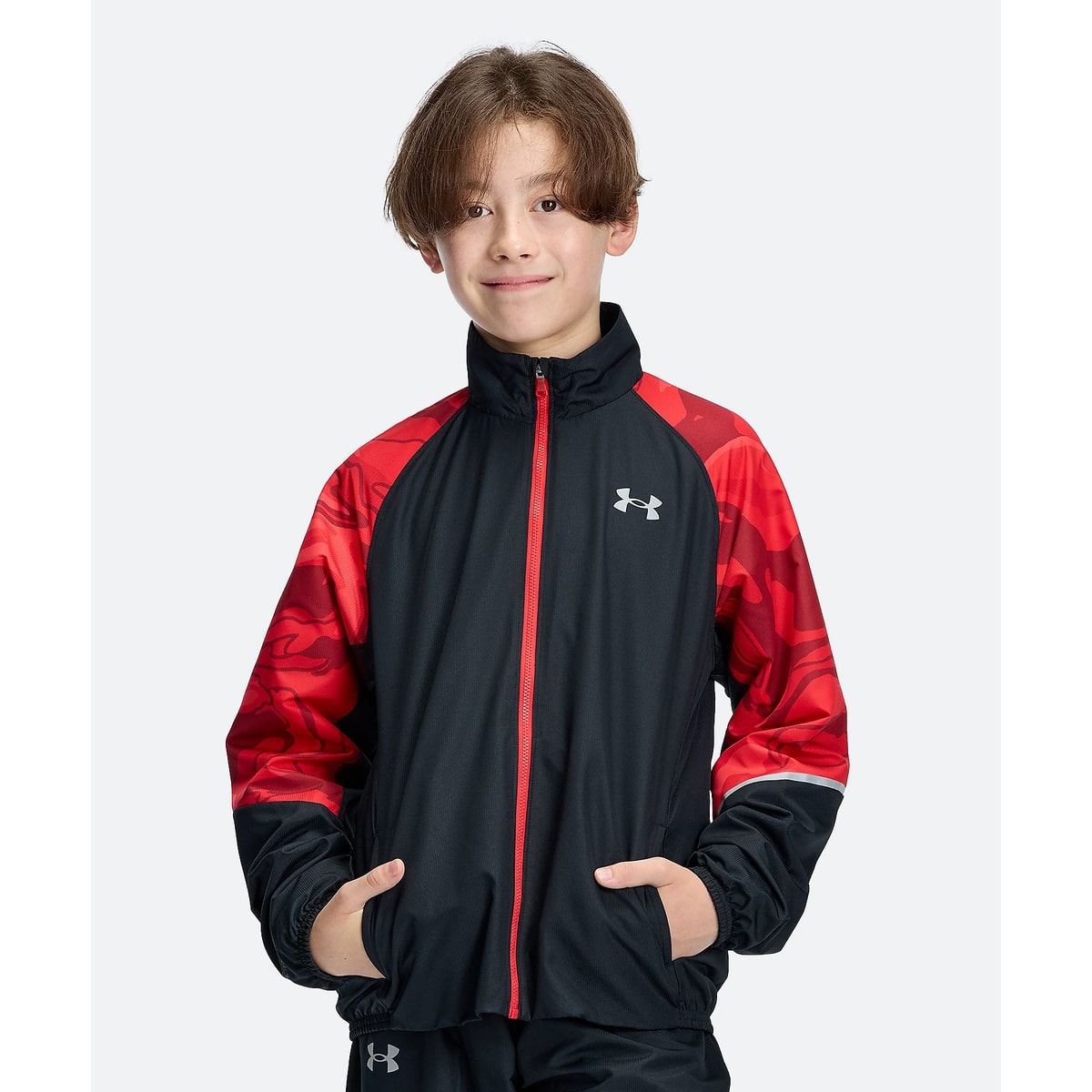 UA TRICOT PRINT WOVEN FULL-ZIP JACKET