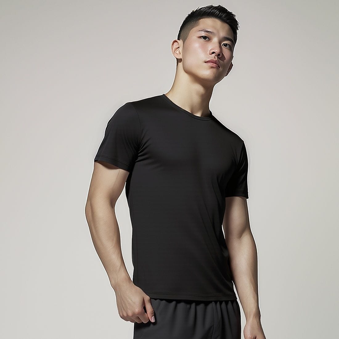 ランニング メンズ Tシャツ 透湿性 DRY BLK