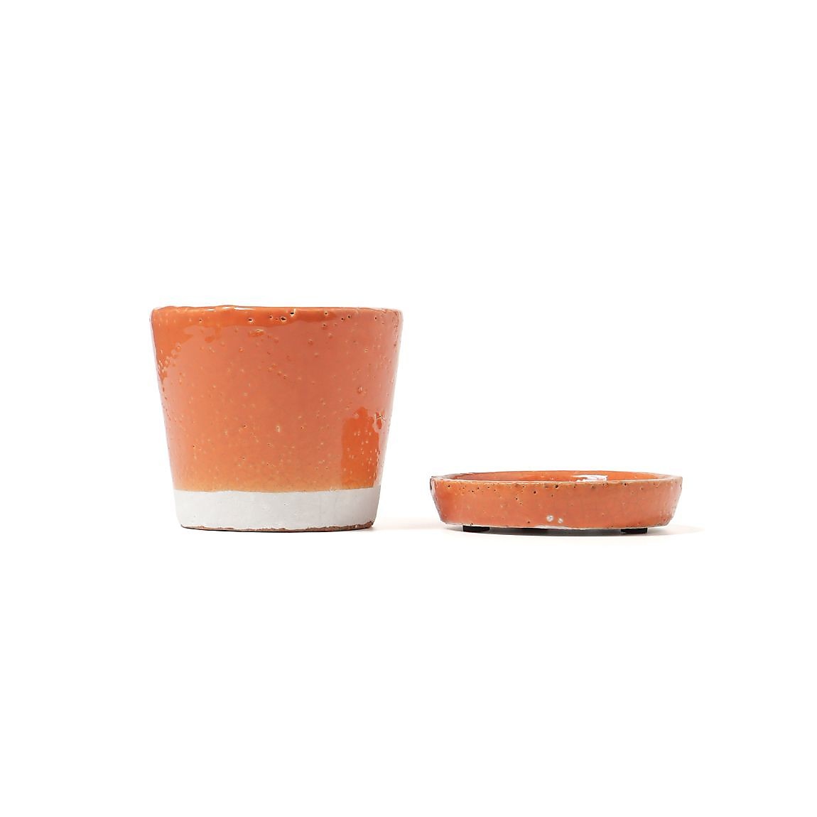 COLOR GLAZED POT ORANGE (カラー グレーズド ポット) S